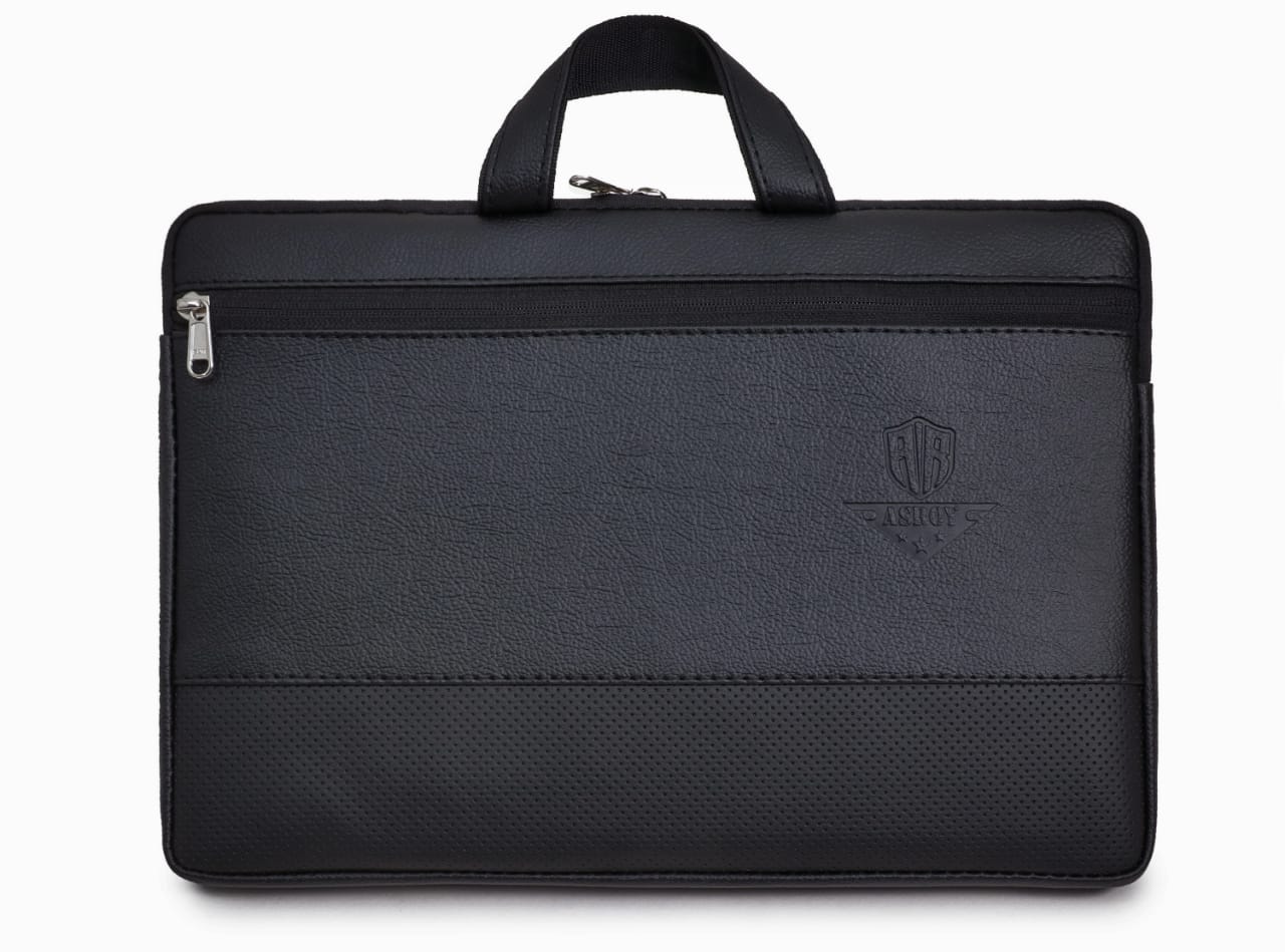 asroy® Artificial Leather Material Laptop Bag Sleeve Case Cover Pouch with Handle for(15.6'') inches Suitable for All Laptop, (15.6, Black)… (15.6, LR Black)