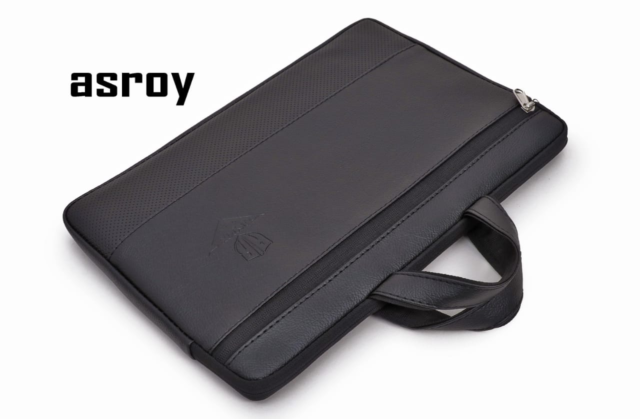 asroy® Artificial Leather Material Laptop Bag Sleeve Case Cover Pouch with Handle for(15.6'') inches Suitable for All Laptop, (15.6, Black)… (15.6, LR Black)