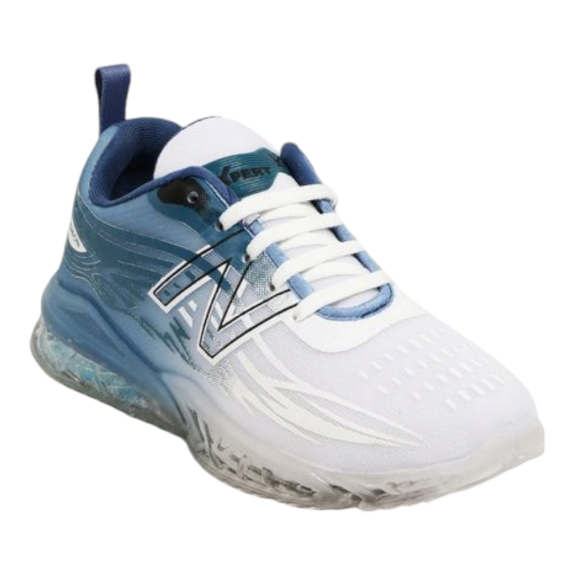 Mens sports come casual shoes Xpert funk 2 white with teal blue NEW MIAMI FOOTWEAR